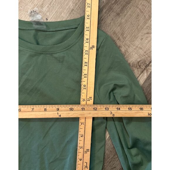 Womens S/M Green Long Sleeve Crop Top - Picture 4 of 4